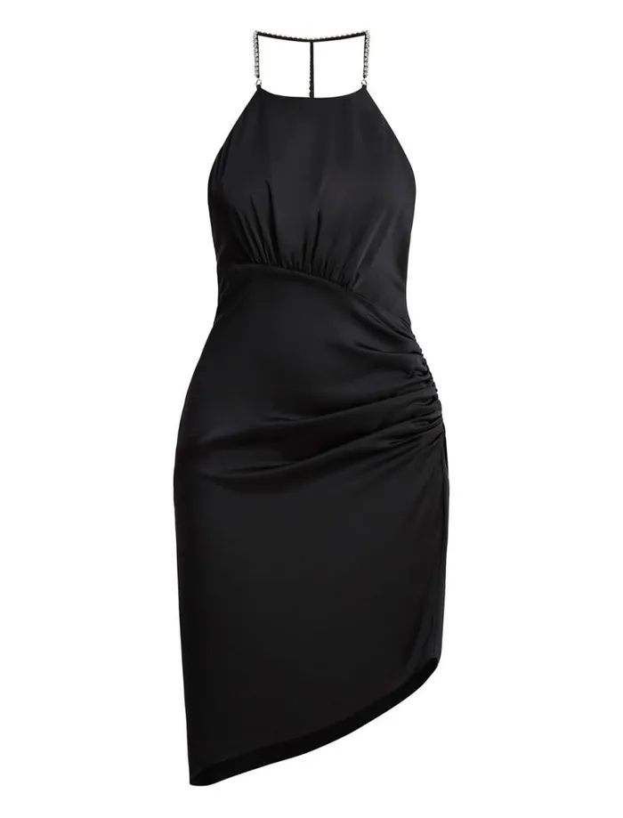 Women Anwen Ruched Mini Dress Black BCBG Dresses Women Anwen Ruched Mini Dress Black BCBG Dresses