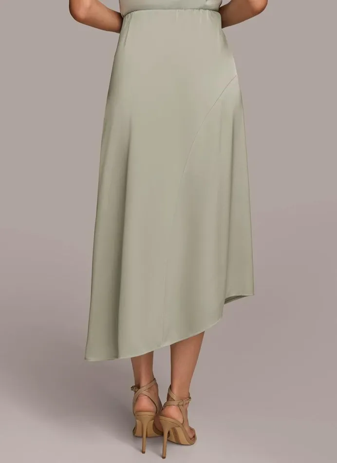 Women ASYMMETRICAL FLARE HEM SKIRT Blue Frost Donna Karan New York Skirts