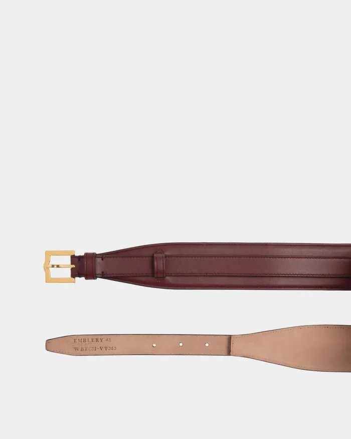 Women Bally Belts Emblem 45mm Belt In Andorra Leather Burgundy