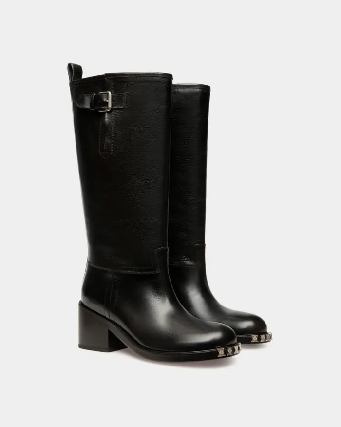Women Bally Boots and Ankle Boots Peggy Boot In Black Leather Black Women Bally Boots and Ankle Boots Peggy Boot In Black Leather Black