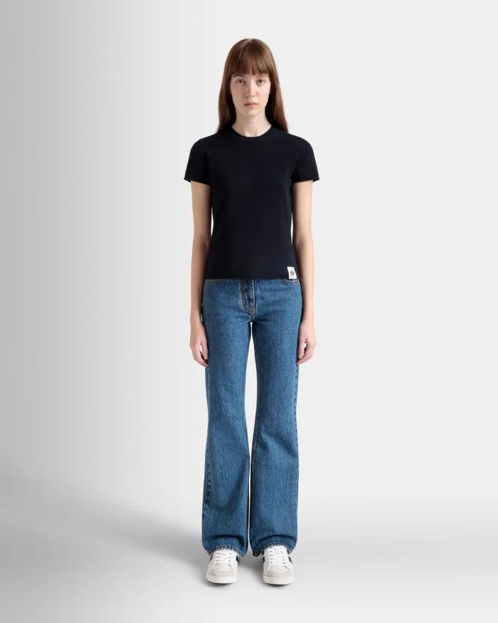 Women Bally Knitwear Knit Top In Navy Blue Cashmere Blue Women Bally Knitwear Knit Top In Navy Blue Cashmere Blue