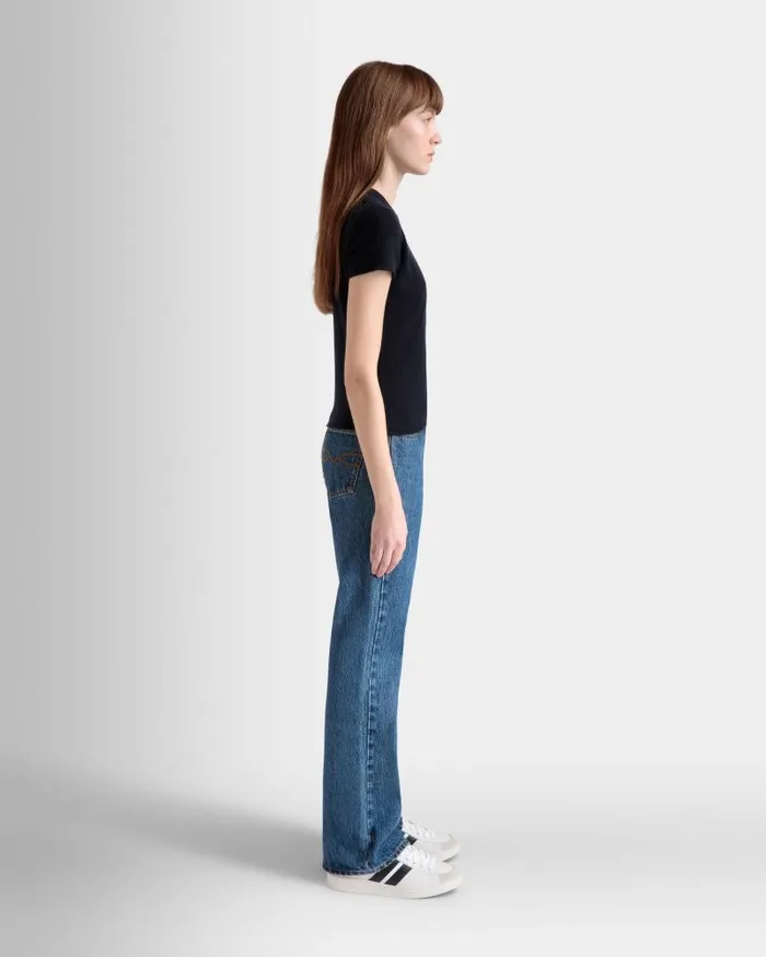 Women Bally Knitwear Knit Top In Navy Blue Cashmere Blue Women Bally Knitwear Knit Top In Navy Blue Cashmere Blue