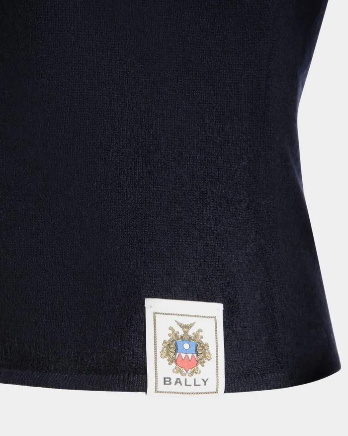 Women Bally Knitwear Knit Top In Navy Blue Cashmere Blue Women Bally Knitwear Knit Top In Navy Blue Cashmere Blue