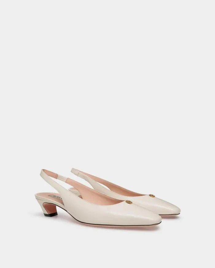 Women Bally Pumps Sylt Slingback Pump In White Leather White