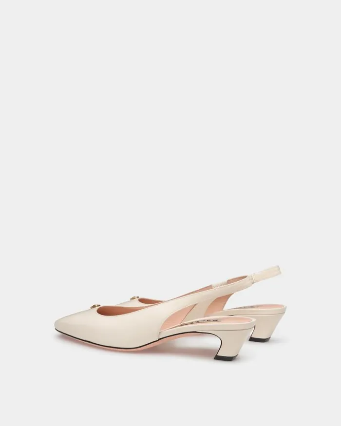 Women Bally Pumps Sylt Slingback Pump In White Leather White