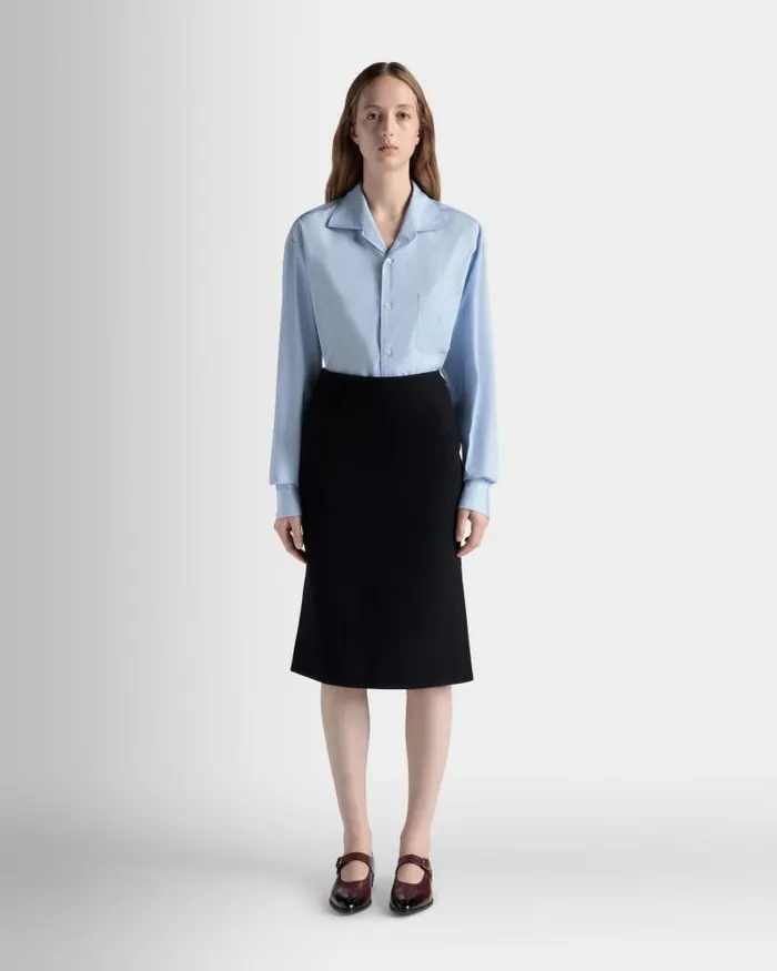 Women Bally Shirts and TShirts Long Sleeve Shirt In Light Blue Cotton Blue Women Bally Shirts and TShirts Long Sleeve Shirt In Light Blue Cotton Blue