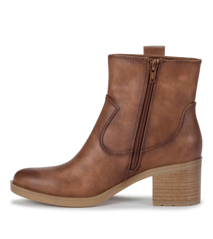 Women Baretraps Booties Covina Block Heel Bootie Brush Brown