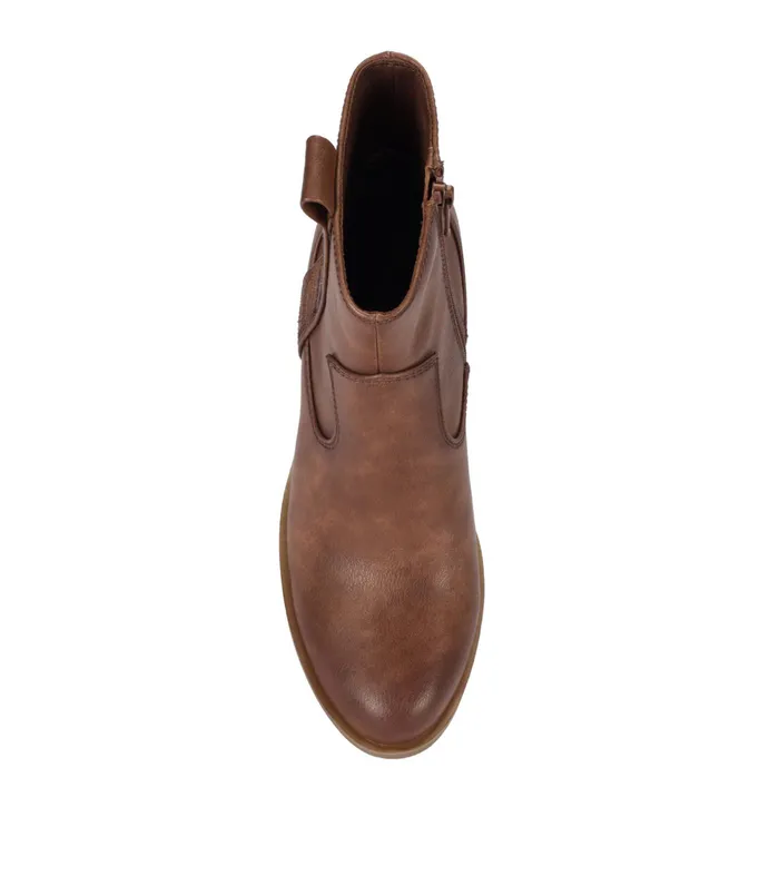 Women Baretraps Booties Covina Block Heel Bootie Brush Brown