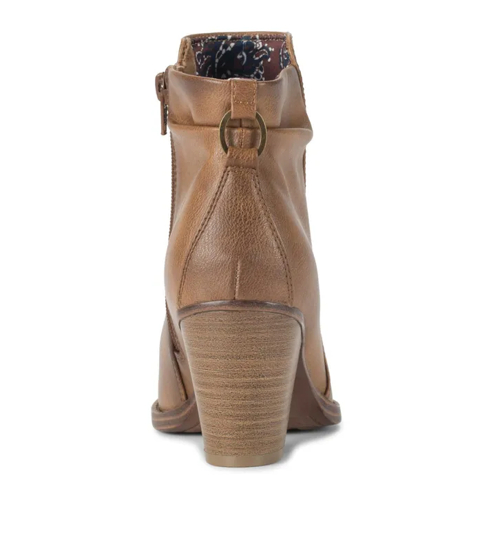 Women Baretraps Booties Crystal Block Heel Bootie Auburn