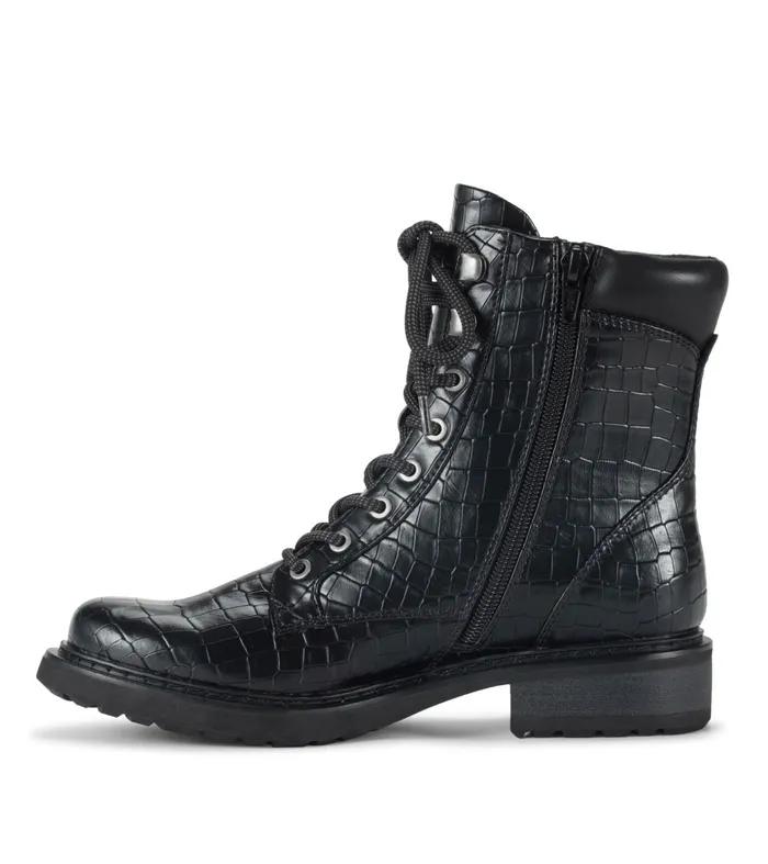 Women Baretraps Booties Holden Lace Up Bootie Black Croco