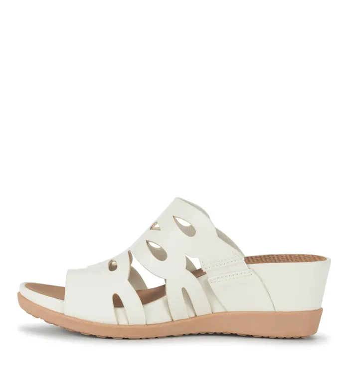 Women Baretraps Posture Plus Sandals Demetra Wedge Slide Sandal Cream