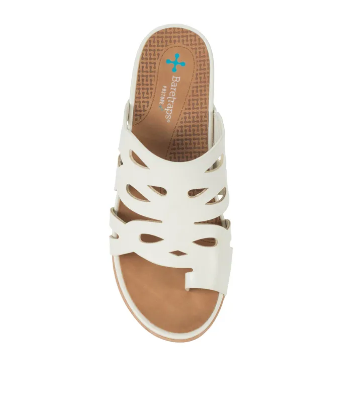 Women Baretraps Posture Plus Sandals Demetra Wedge Slide Sandal Cream