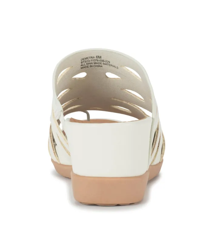 Women Baretraps Posture Plus Sandals Demetra Wedge Slide Sandal Cream