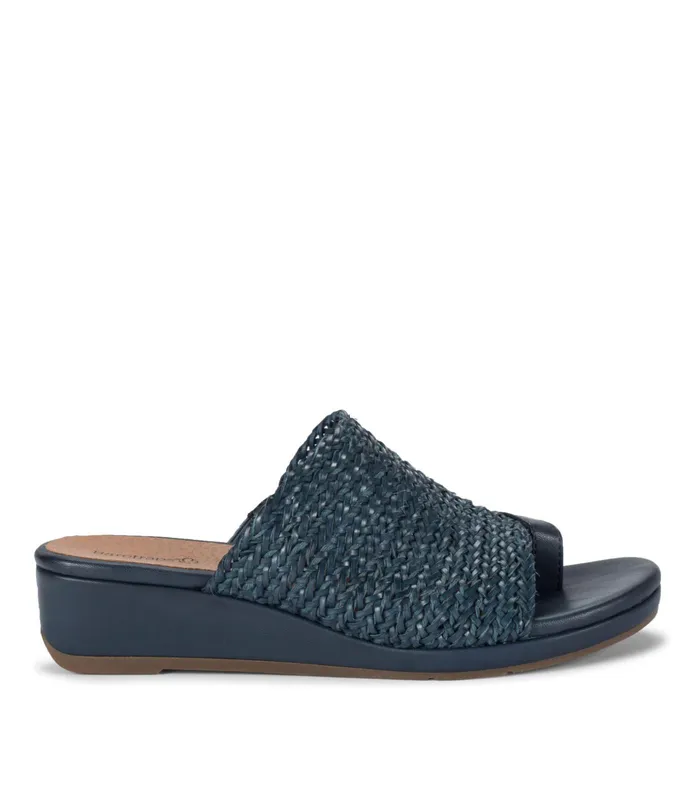 Women Baretraps Slides and Slip On Sandals Abey Wedge Slide Sandal Navy Blue