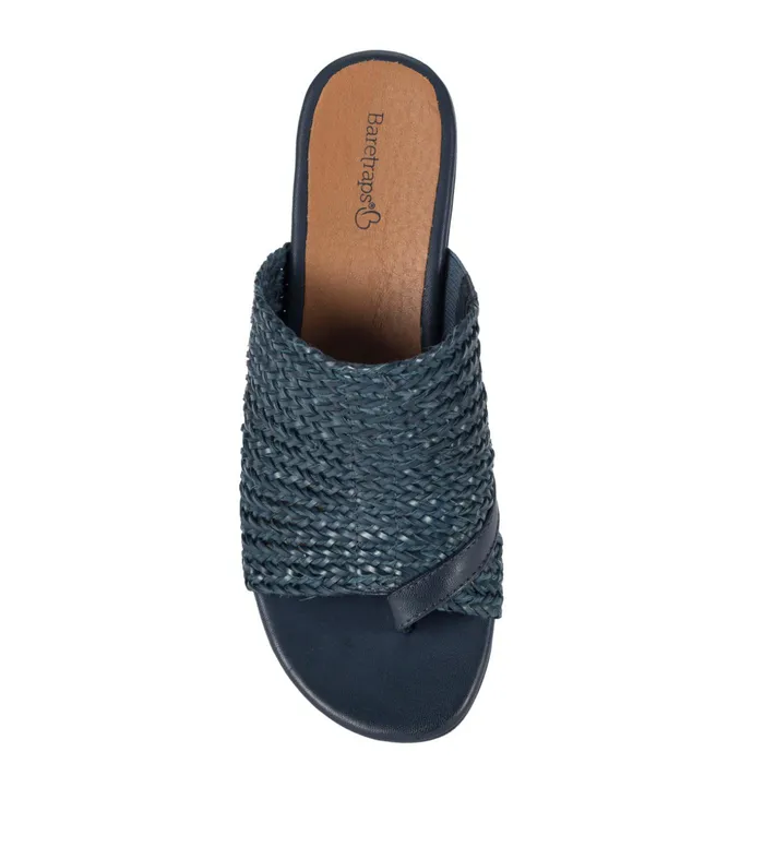 Women Baretraps Slides and Slip On Sandals Abey Wedge Slide Sandal Navy Blue