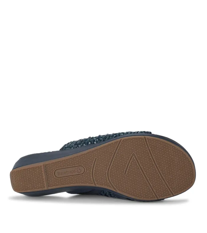 Women Baretraps Slides and Slip On Sandals Abey Wedge Slide Sandal Navy Blue