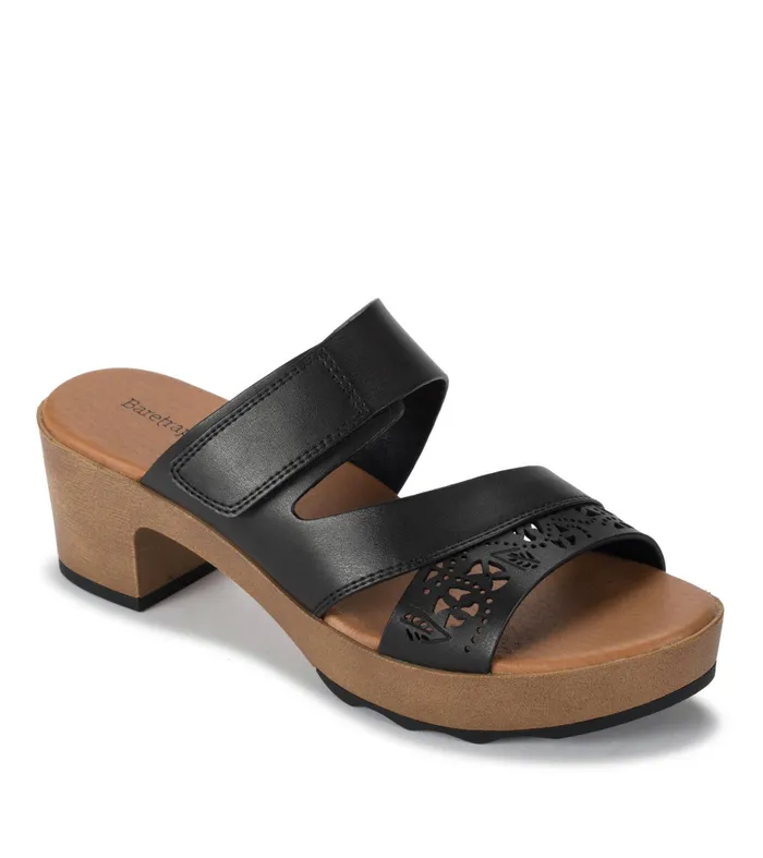 Women Baretraps Slides and Slip On Sandals Gigi Block Heel Slide Sandal Black