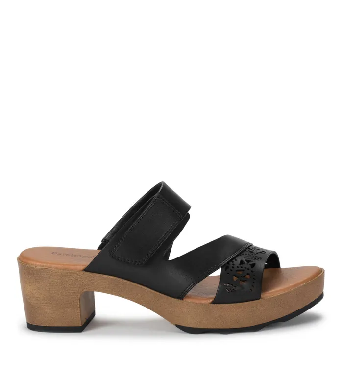 Women Baretraps Slides and Slip On Sandals Gigi Block Heel Slide Sandal Black