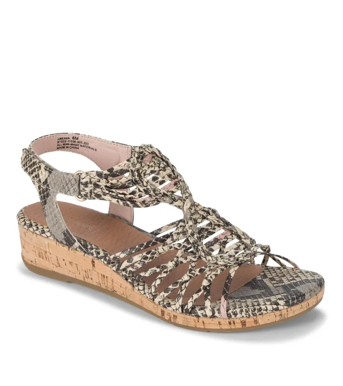 Women Baretraps Wedge Sandals Areana Wedge Sandal Blush Multi Snake