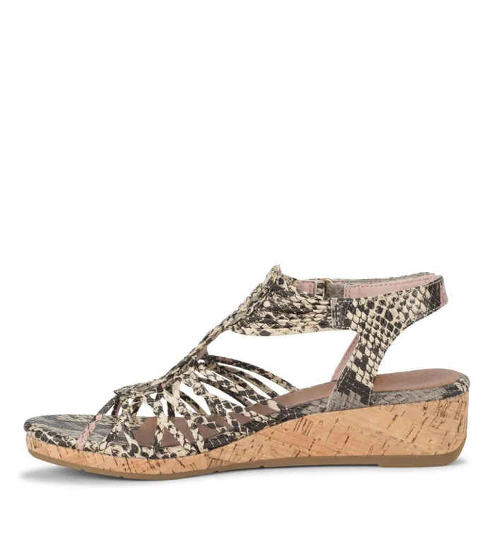 Women Baretraps Wedge Sandals Areana Wedge Sandal Blush Multi Snake