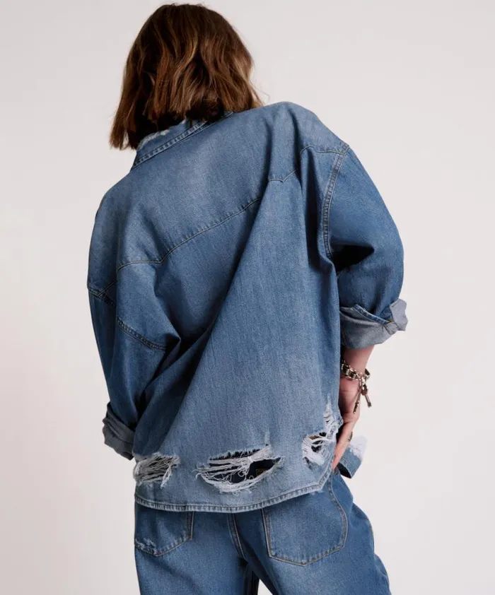 Women BAY BLUE OVERSIZED REVOLVER SHIRT One Teaspoon Denim Shirts Women BAY BLUE OVERSIZED REVOLVER SHIRT One Teaspoon Denim Shirts