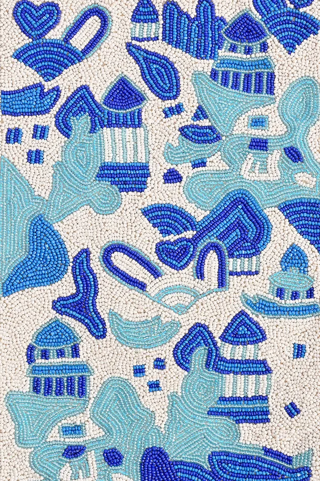 Women Beach Bags America and Beyond Silver Lake Blue Embellished Tote Women Beach Bags America and Beyond Silver Lake Blue Embellished Tote