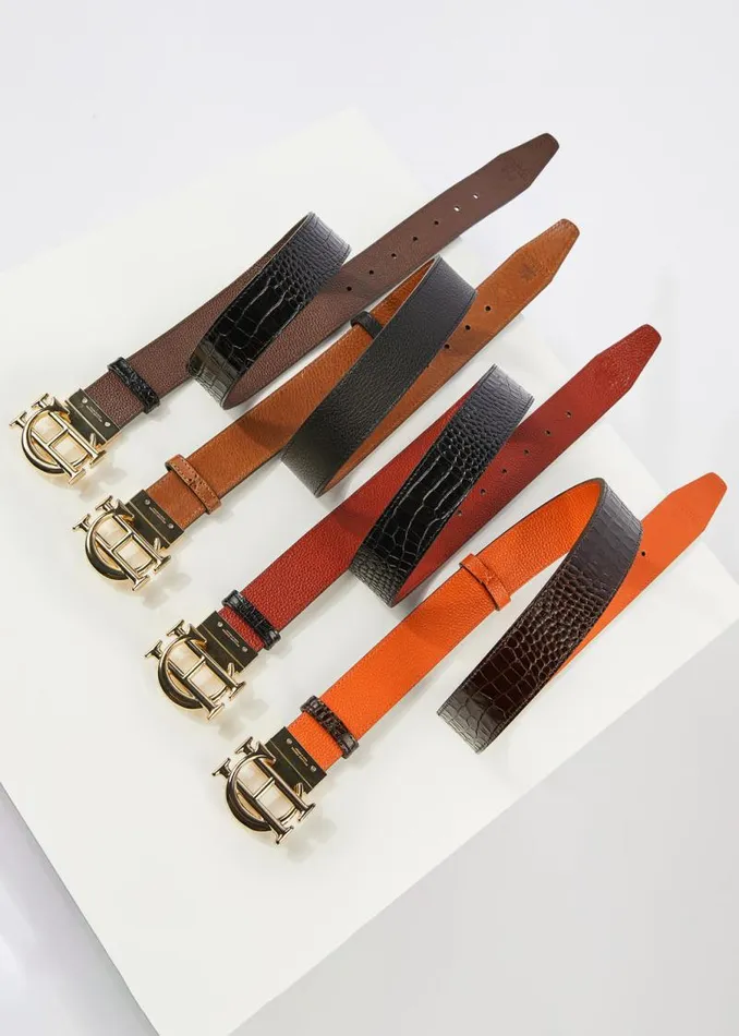 Women Belts Holland Cooper HC Classic Belt Reversible Black Tan