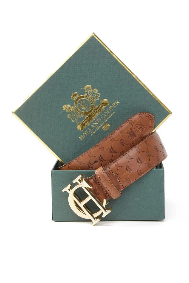 Women Belts Holland Cooper HC Classic Belt Tan Monogram