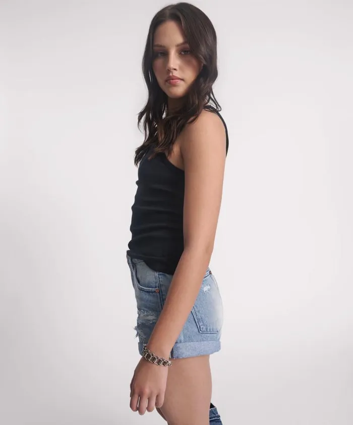 Women BLACK ONE TEASPOON RIB SINGLET One Teaspoon Tees and Tanks Women BLACK ONE TEASPOON RIB SINGLET One Teaspoon Tees and Tanks