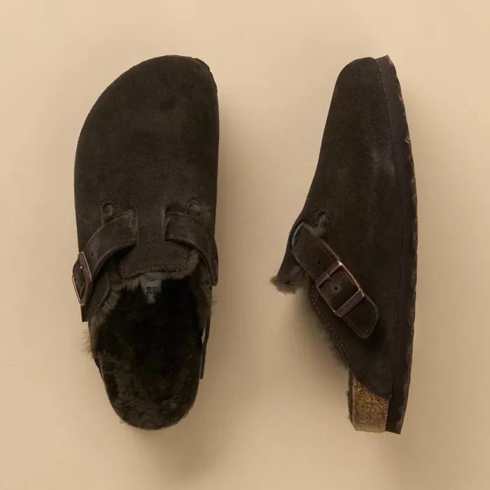Women Boston Shearling Suede Mules Taupe Sundance Catalog Shoes Women Boston Shearling Suede Mules Taupe Sundance Catalog Shoes