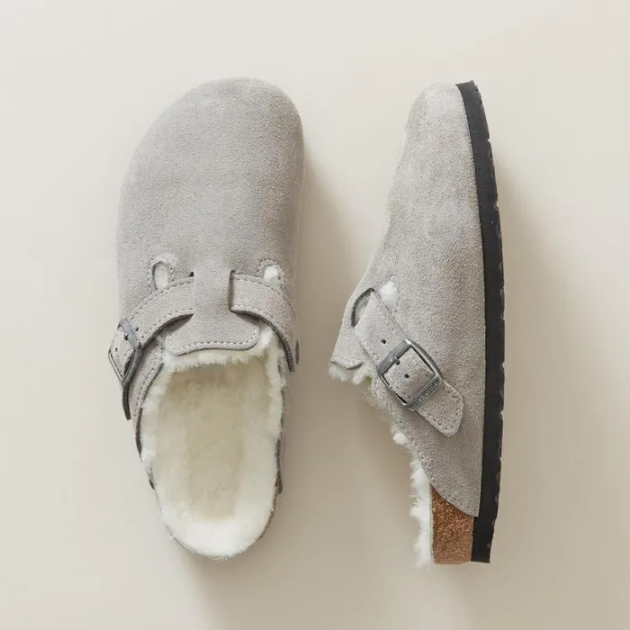 Women Boston Shearling Suede Mules Taupe Sundance Catalog Shoes Women Boston Shearling Suede Mules Taupe Sundance Catalog Shoes