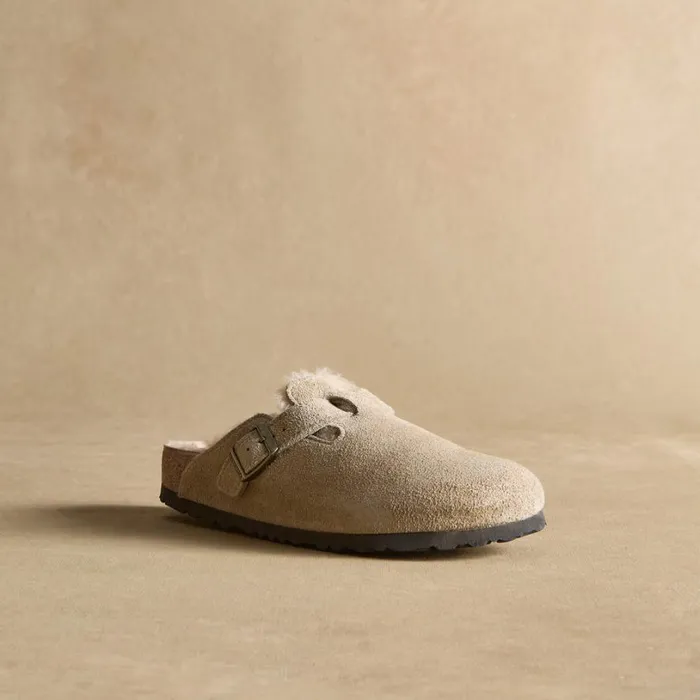 Women Boston Shearling Suede Mules Taupe Sundance Catalog Shoes Women Boston Shearling Suede Mules Taupe Sundance Catalog Shoes