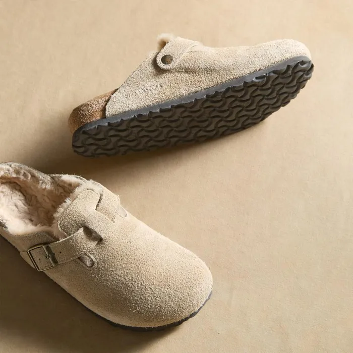 Women Boston Shearling Suede Mules Taupe Sundance Catalog Shoes Women Boston Shearling Suede Mules Taupe Sundance Catalog Shoes