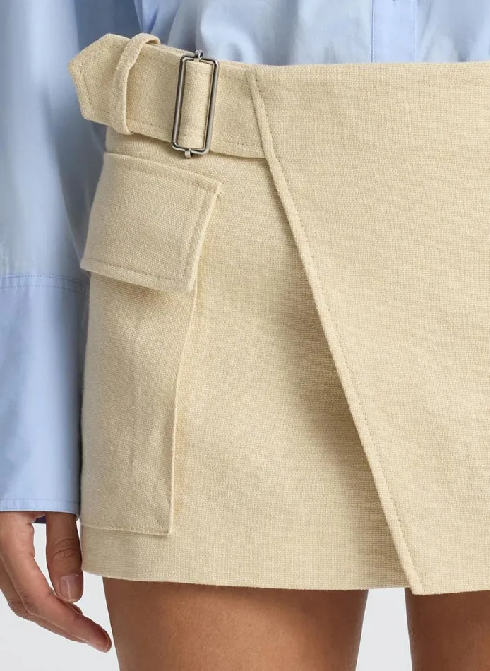 Women Bottoms ALC Conan Linen Mini Skirt Barely Beige
