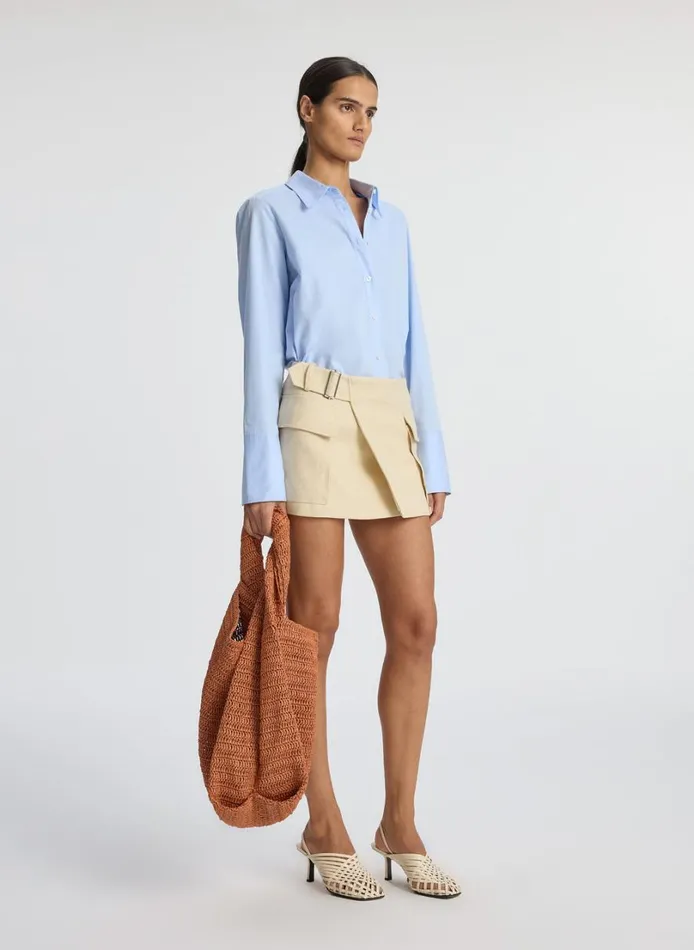 Women Bottoms ALC Conan Linen Mini Skirt Barely Beige