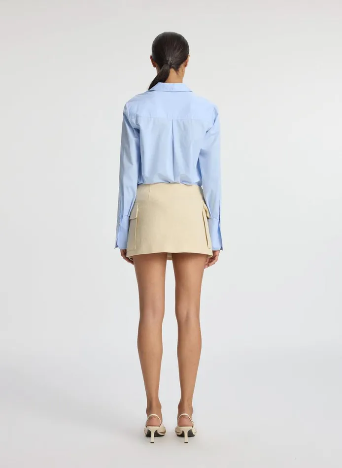 Women Bottoms ALC Conan Linen Mini Skirt Barely Beige