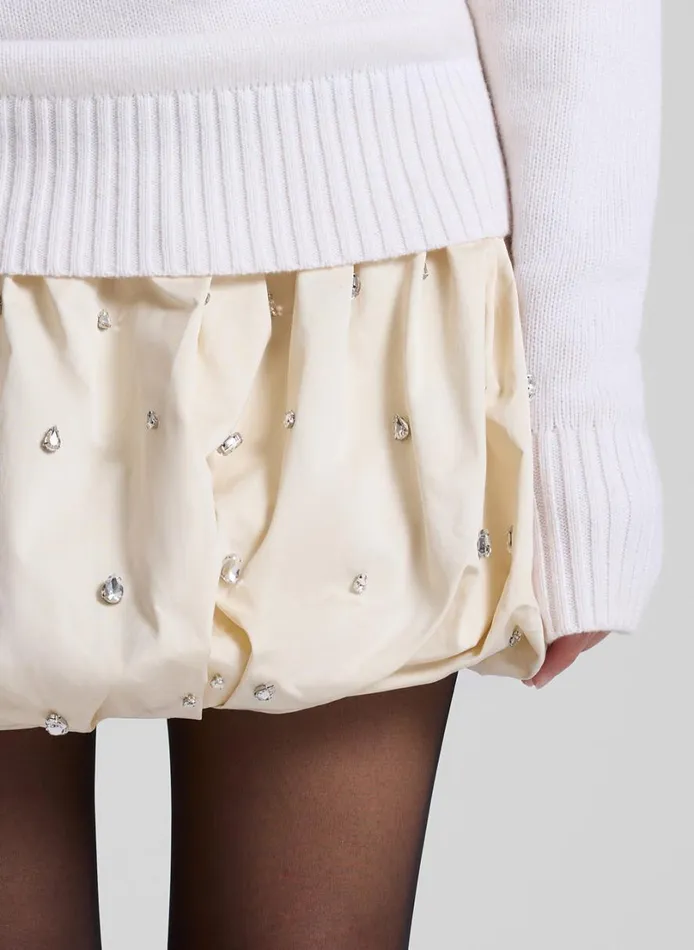 Women Bottoms ALC Holly Embellished Convertible Skirt Cream