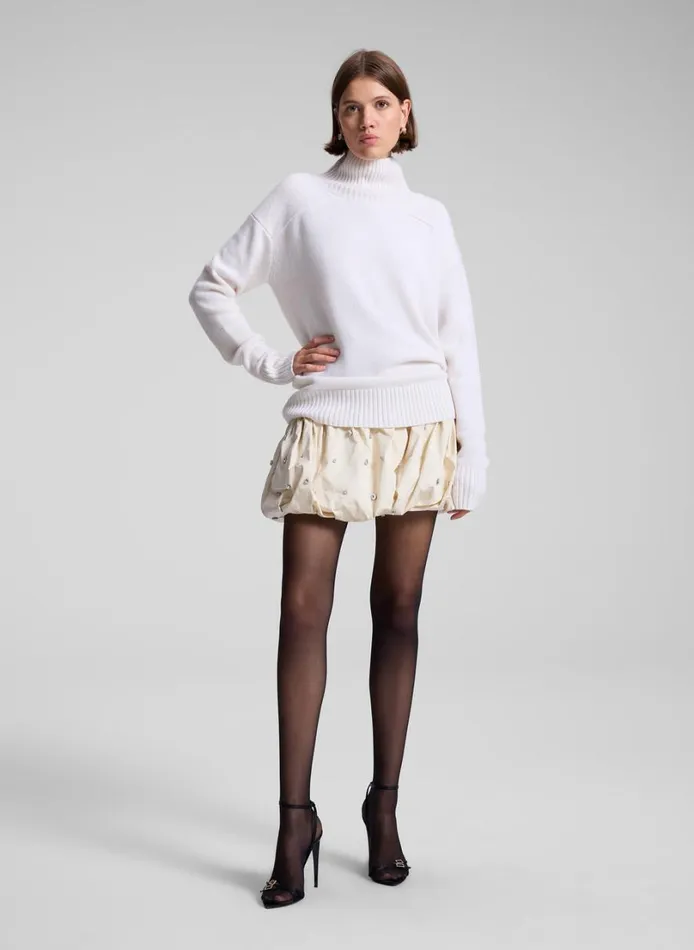 Women Bottoms ALC Holly Embellished Convertible Skirt Cream
