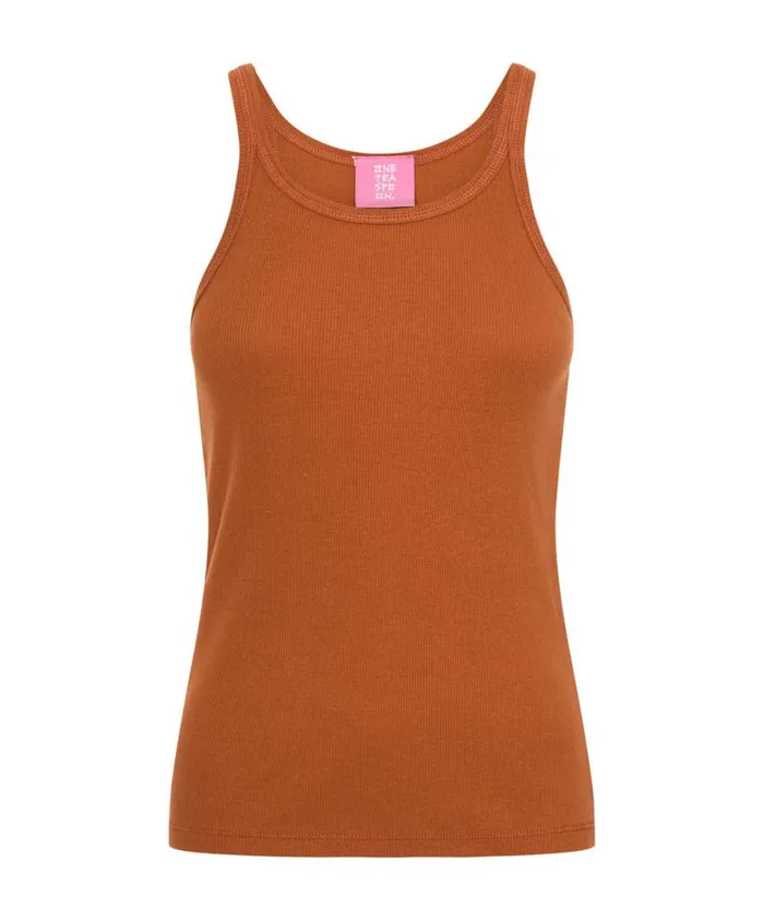 Women BURNT ORANGE RIBBED TANK TOP One Teaspoon Tees and Tanks