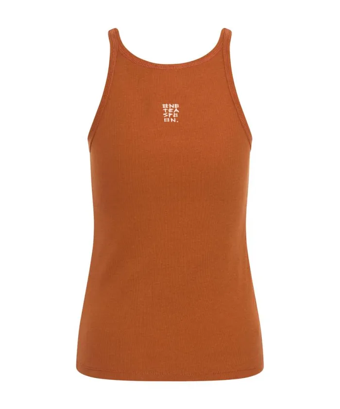 Women BURNT ORANGE RIBBED TANK TOP One Teaspoon Tees and Tanks