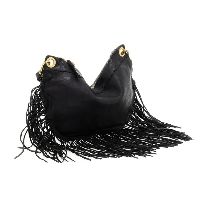 Women Cala Luna Black Campomaggi ShoulderHobo Bag