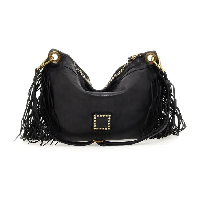 Women Cala Luna Black Campomaggi ShoulderHobo Bag