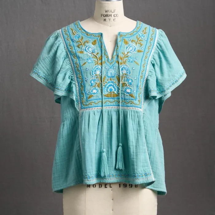 Women Charming Days Top Petite Turquoise Sundance Catalog Petite Styles Women Charming Days Top Petite Turquoise Sundance Catalog Petite Styles