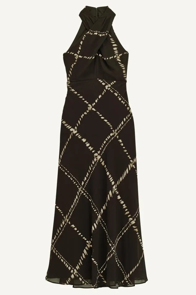 Women CHIFFON HALTER MIDI DRESS Blacksand Multi Donna Karan New York Dresses And Jumpsuits Women CHIFFON HALTER MIDI DRESS Blacksand Multi Donna Karan New York Dresses And Jumpsuits
