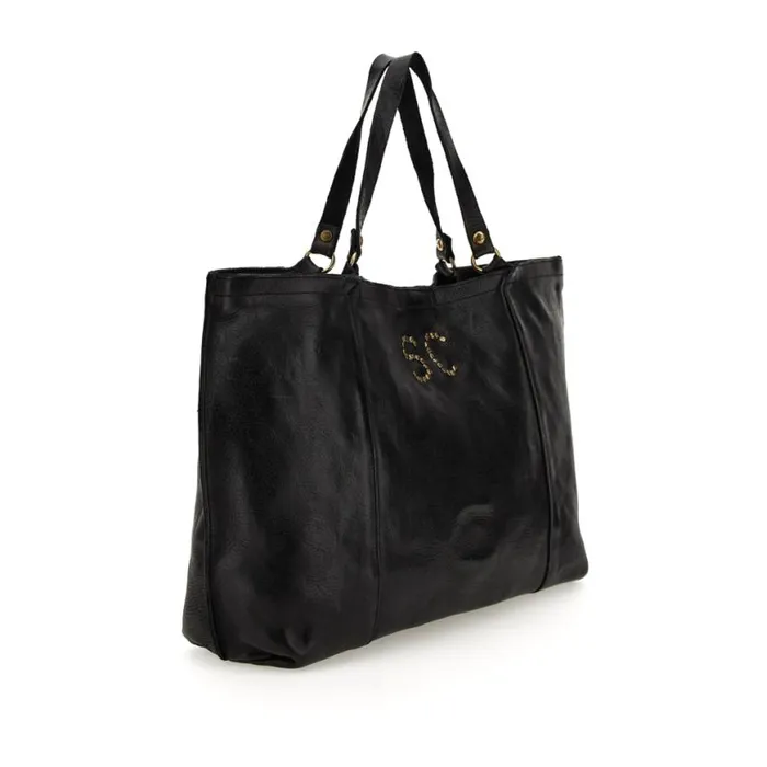 Women Customize Your Campomaggi Black Campomaggi ShoppersTote Bags