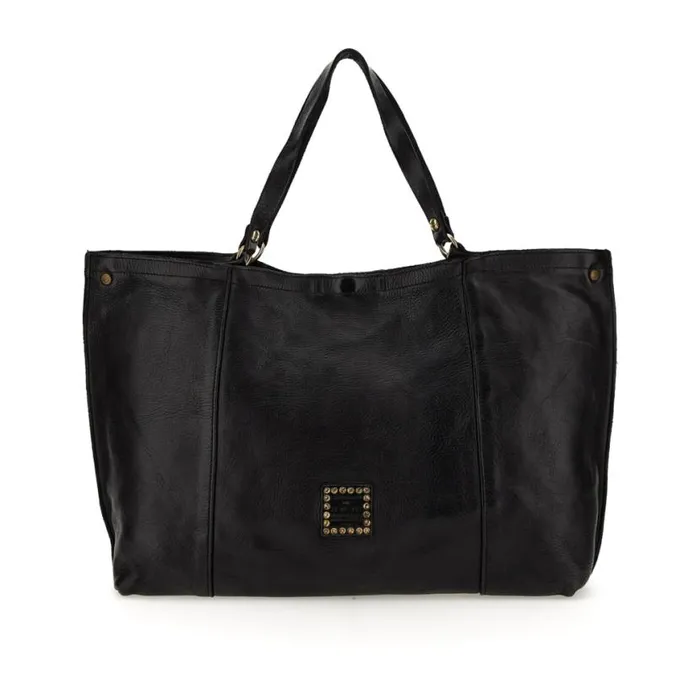 Women Customize Your Campomaggi Black Campomaggi ShoppersTote Bags