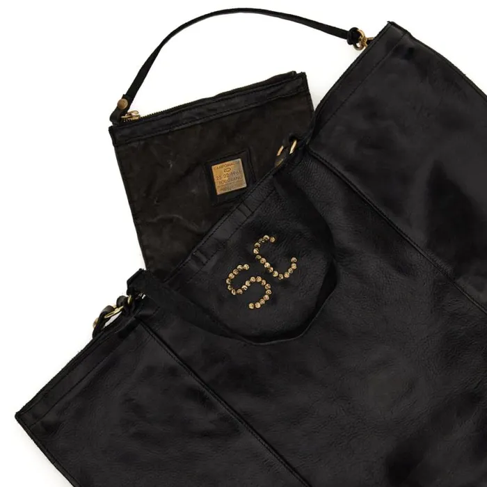 Women Customize Your Campomaggi Black Campomaggi ShoppersTote Bags