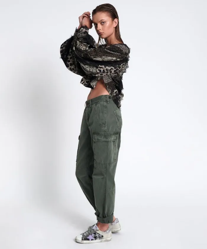 Women DARK KHAKI CARGO MOTION PANTS One Teaspoon Bottoms