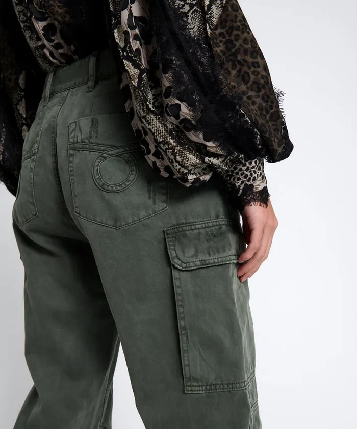 Women DARK KHAKI CARGO MOTION PANTS One Teaspoon Bottoms