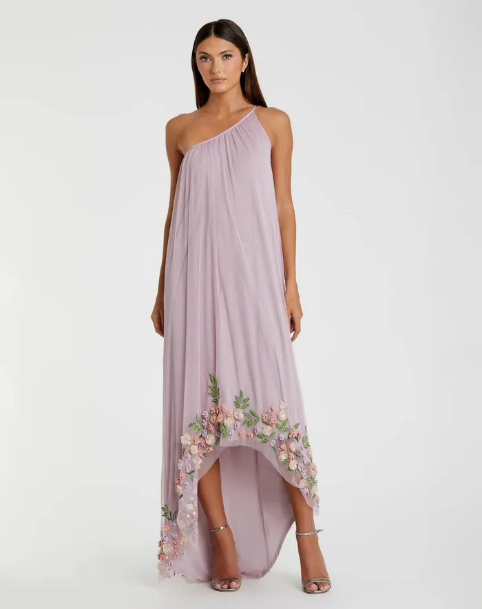 Women Daytime Dresses Mac Duggal One Shoulder Trapeze Embellished High Low Dress Orchid Multi Women Daytime Dresses Mac Duggal One Shoulder Trapeze Embellished High Low Dress Orchid Multi